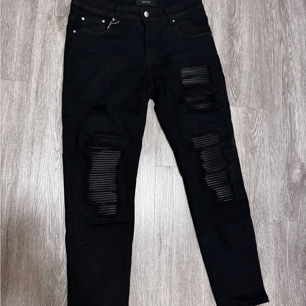 AMIRI Black Ripped Skinny Jeans